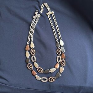 Brighton Silver, copper tone, jewelled Necklace